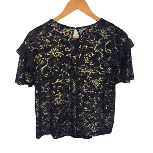 Altar'd State Ruffled Sheer Blouse size Small - Picture 4 of 16